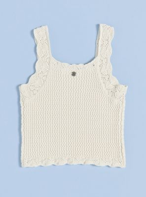 Imagen 2 del producto Polera Tejida Detalle Broderie sin Mangas