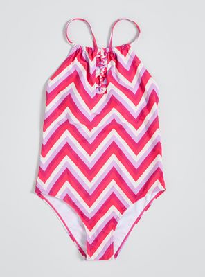 Traje de Baño Estampado Cuello Halter Trenzado