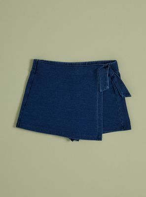 Falda Tipo Short Efecto Denim