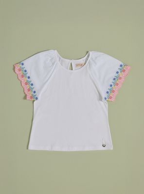 Polera Manga Broderie Full Bordada