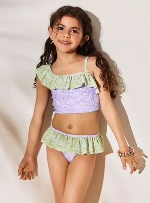 Traje de Baño Bikini Estampado un Hombro