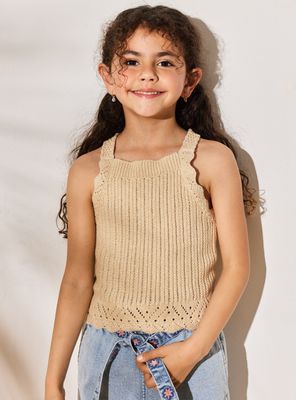 Polera Tejida con Hilos Dorados