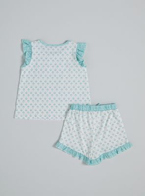 Imagen 2 del producto Pijama Corto Full Estampado con Vuelos de Algodón