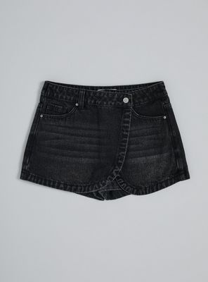 Short Falda Denim Cruzada