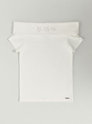 Polera Cuello Bote con Tachas Estrellas