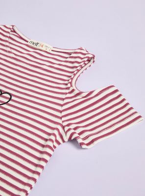 Imagen 2 del producto Polera Cut Out Hombros Rayada con Lurex