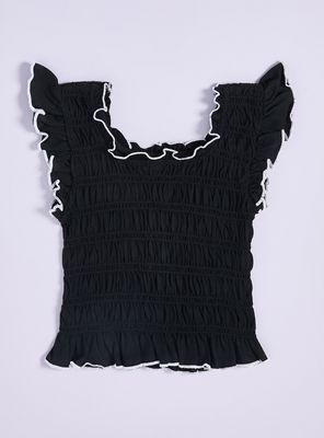 Imagen 2 del producto Polera Diseño Panal con Piping en Contraste