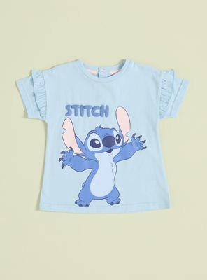 Polera Estampado Grande Stitch con Vuelos en Mangas