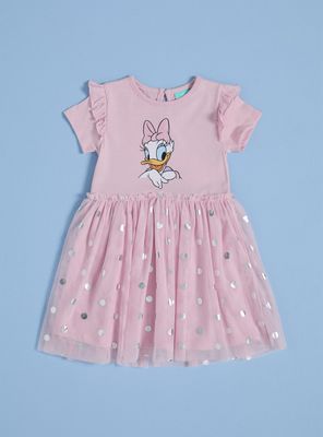 Vestido Daisy Rosado con Vuelos Tul y Brillo