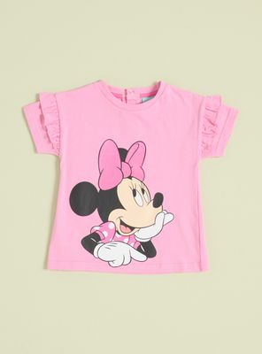 Polera Minnie Mouse Rosado Vuelos