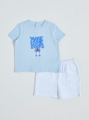 Conjunto Polera Stitch y Short Rayas