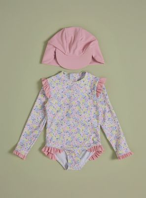 Traje de Baño Enterito Manga Larga con Gorro