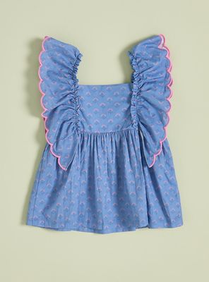 Imagen 2 del producto Polera Tipo Blusa con Detalle Panal en Constraste