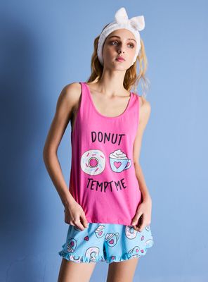 Pijama Corto Estampado con Cintillo de Regalo en Caja