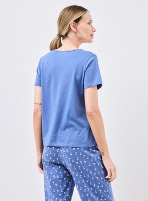 Imagen 2 del producto Pijama Polera Lisa Pantalón Estampado en Caja