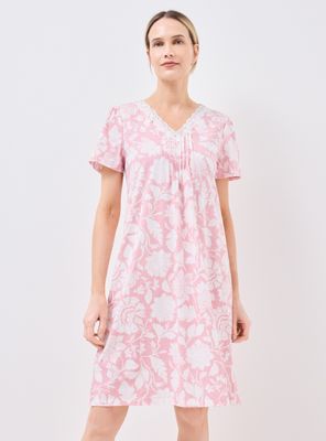 Camisa de Dormir en Caja Estampado Detalle Encaje