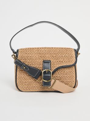 Cartera Crossbody Look Raffia con Hebilla