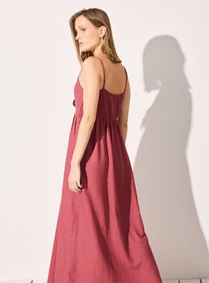 Imagen 2 del producto Vestido con Lino y Escote Nudo