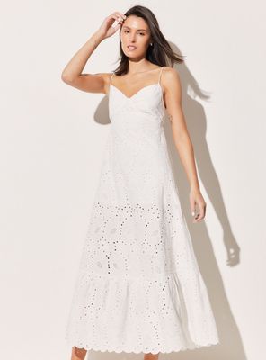 Vestido Broderie con Nudo en la Espalda