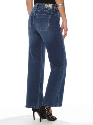 Imagen 2 del producto Jeans Wide Leg Tiro Alto Pretina Básica 1 Botón J38