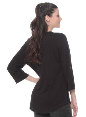 Imagen 2 del producto Blusa Manga Larga Ajustable Sólida y Botones