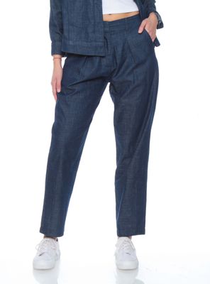 Pantalón Recto Tiro Alto Pretina Elástica