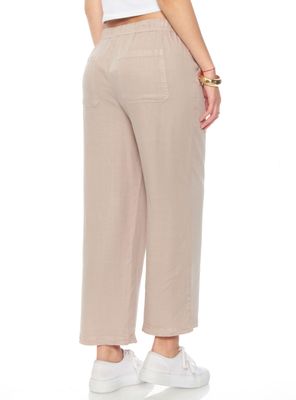 Imagen 2 del producto Pantalón Crop Lino Lyocell Tiro Alto Pretina Elasticada