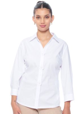 Blusa Manga 3/4 con Aplicación de Flores