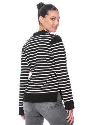 Imagen 2 del producto Sweater Manga Larga Listado Escote V Corte Rayas