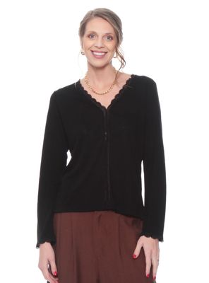 Polera Manga Larga Escote V con Encaje