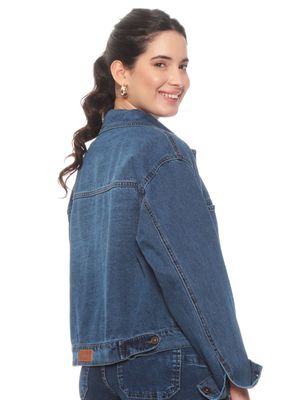 Imagen 2 del producto Chaqueta Denim Cuello Camisero con Botón