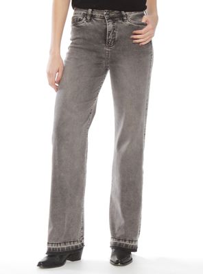 Jeans Recto Tiro Alto Botón Basta Despegada