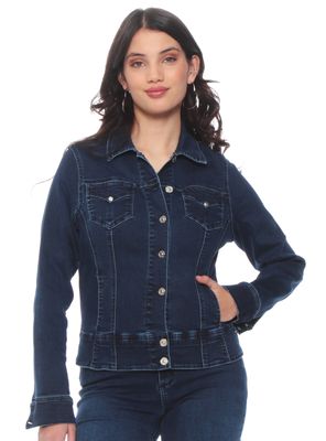 Chaqueta Denim con Cuello Camisero