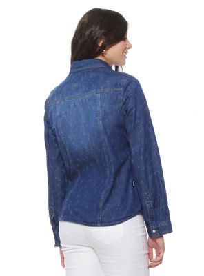 Imagen 2 del producto Blusa Denim Cuello Camisero Print