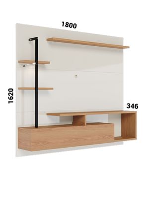 Imagen 2 del producto Centro de Entretenimiento Maragogi 58"" Off White/Freijó