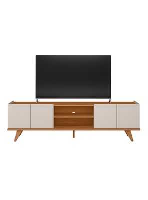 Rack TV Brazos 75"" Off White Matte/ Freijó