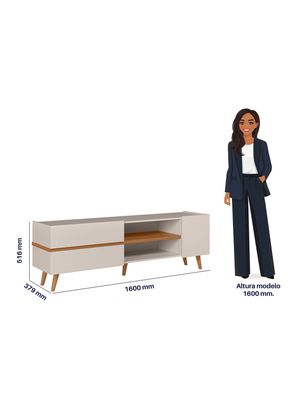 Imagen 2 del producto Rack TV Purus Off White Matte/ Freijó