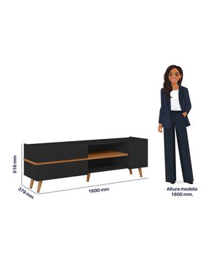 Imagen 2 del producto Rack TV Purus 65"" Preto Fosco /Freijó