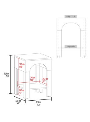 Imagen 2 del producto Mesa Lateral Aira 52x37.5x37.5 cm Capri y Fresno