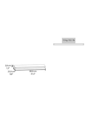 Imagen 2 del producto Repisa Flotante Wall 80x25x3.8 cm Habano x 1 Unidad