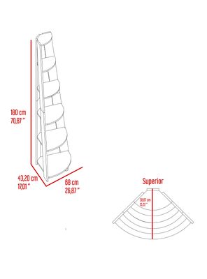 Imagen 2 del producto Repisa Esquinera Garden 180x68x43.2 cm Wengue