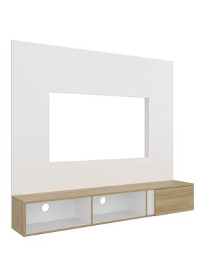 Panel TV 65"" Dassel 150x132.5x29.6 cm Blanco y Fresno
