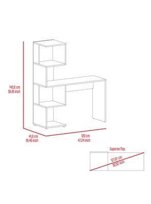 Imagen 2 del producto Escritorio Bibloteca Danis 142.6x120x41.8 cm Duna y Blanco