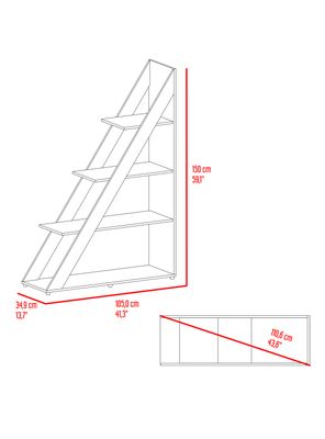 Imagen 2 del producto Biblioteca Diagonal Lorain 4 Niveles Fresno