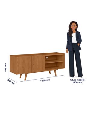 Imagen 2 del producto Rack TV Aldan 55"" 2 Puertas Café