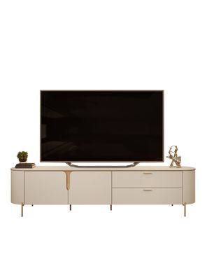 Rack TV Celine 70"" 2 Cuerpos 2 Puertas Blanco
