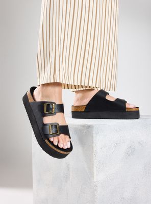 Imagen 1 del producto Sandalia Doble Hebilla Plataforma Corcho Mujer