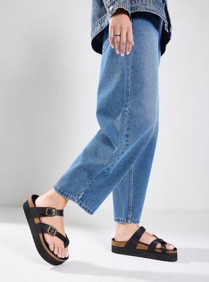 Sandalia Plataforma Corcho Correas Cruzadas Mujer