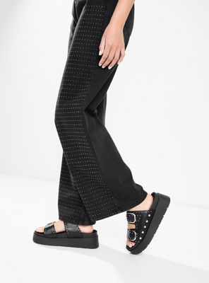 Sandalia Plataforma Hebillas Y Ojetillos Mujer