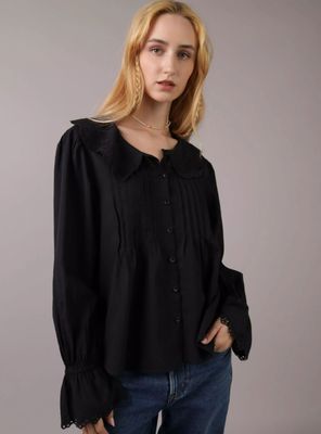 Imagen 1 del producto Blusa Pinzas Cuello Bordado